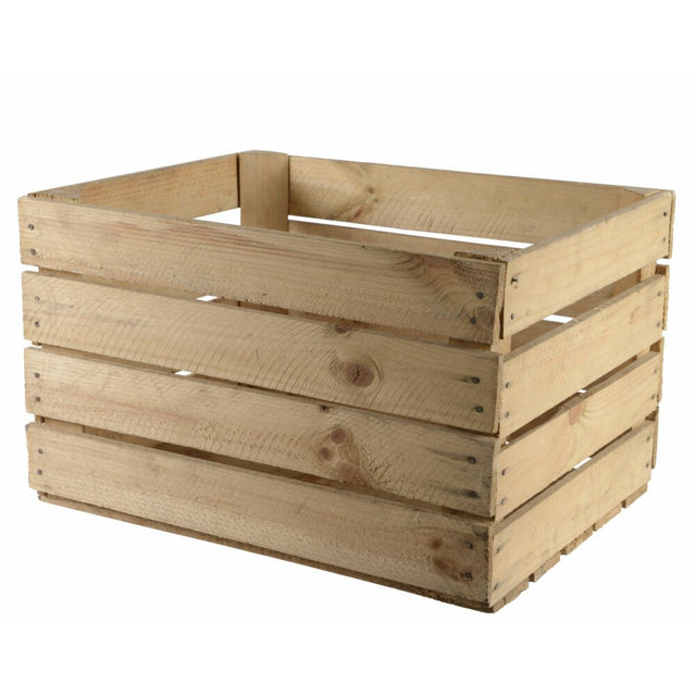 Natural Wooden Apple Crate - XMAS CERAMIC WOOD RESIN GLASS ORNAMENTS - Beattys of Loughrea