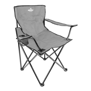 Milestone Folding Leisure Chair With Cup Holder - Grey - SINGLE GARDEN BENCH/ CHAIR - Beattys of Loughrea