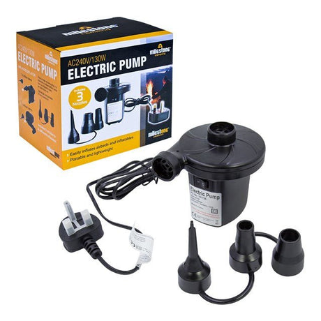 Milestone AC Electric Pump – AC240V / 130W - FOOTBALL/NETS/ACCESSORIES - Beattys of Loughrea