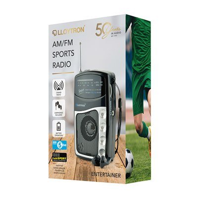 Lloytron Entertainer AM/FM Personal Sports Radio with Earphones - Black - PORTABLE CD/RADIO - Beattys of Loughrea