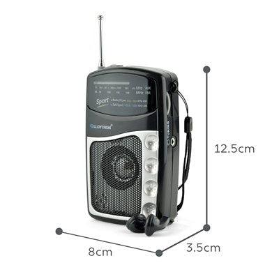 Lloytron Entertainer AM/FM Personal Sports Radio with Earphones - Black - PORTABLE CD/RADIO - Beattys of Loughrea