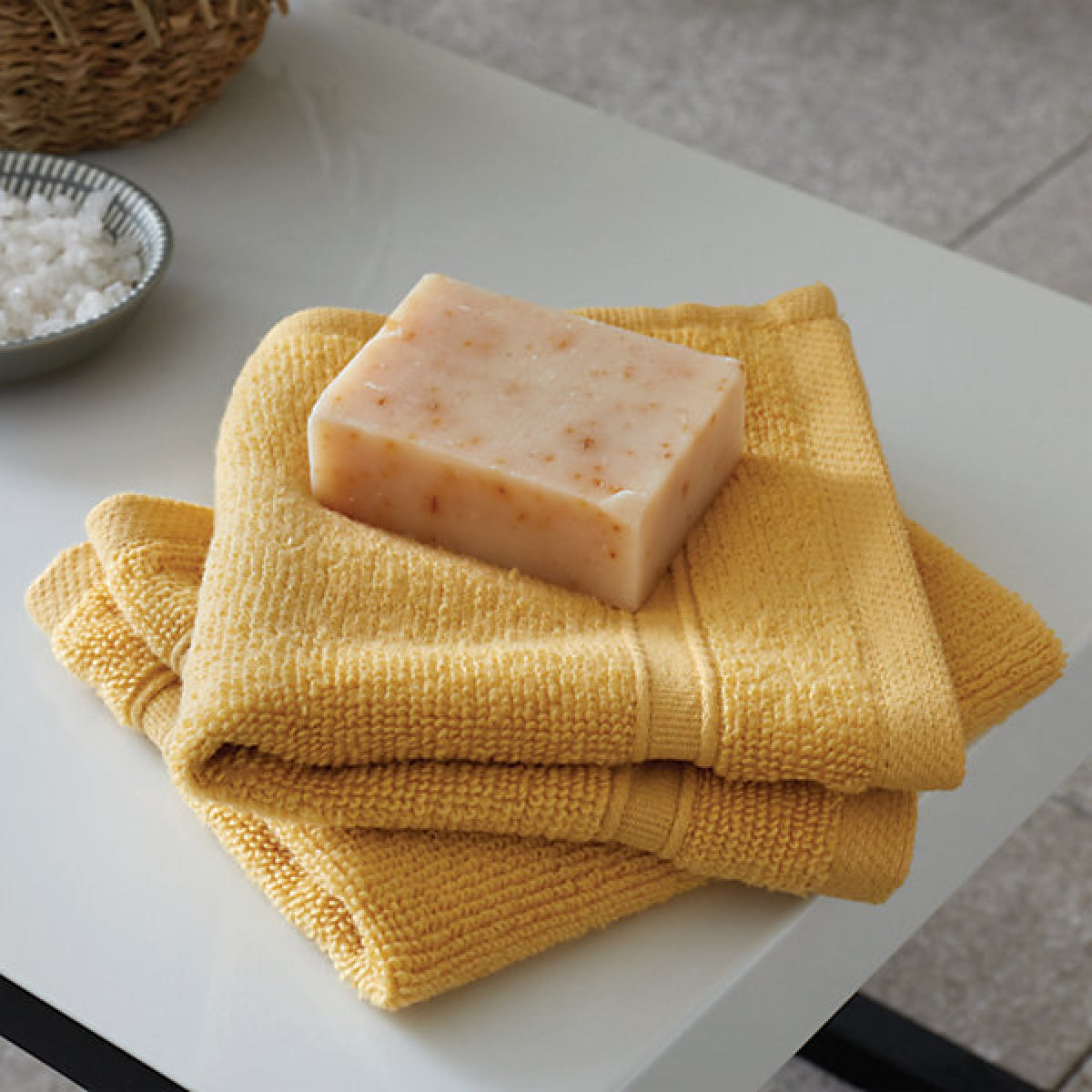 Catherine Lansfield Zero Twist Cotton Face Cloth Pair Ochre