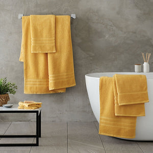 Catherine Lansfield Zero Twist Cotton Face Cloth Pair Ochre