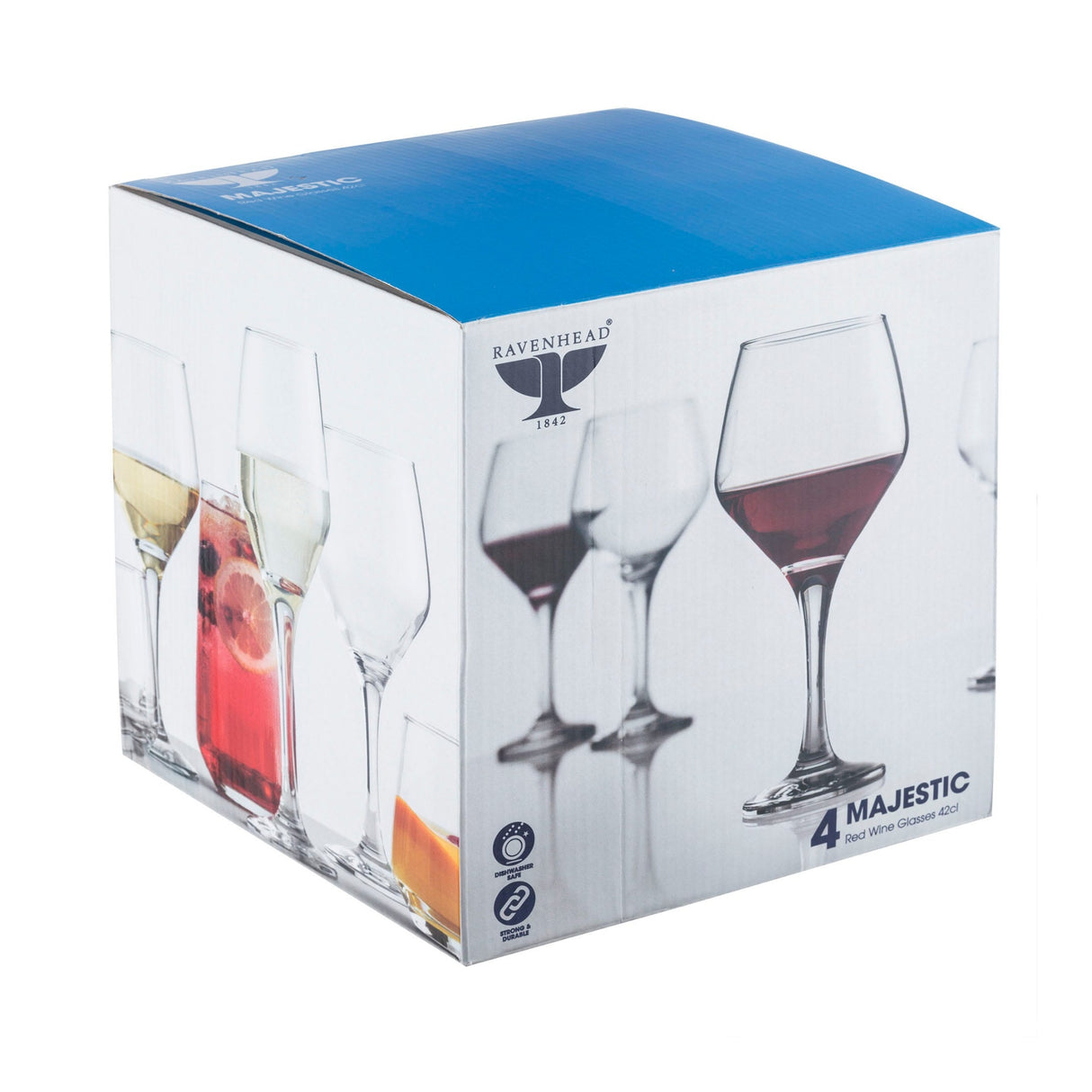Ravenhead Majestic Set Of 4 Red Wine Glasses 42cl