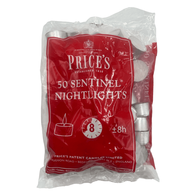 Price’s Candles Sentinel Nightlights – Pack of 50 (8 - Hour Burn Time) - CANDLES - Beattys of Loughrea