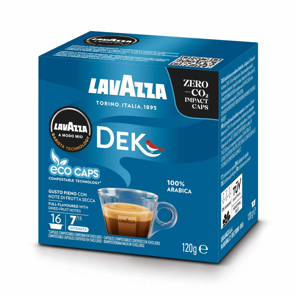 Lavazza A Modo Mio Dek Cremoso Compostable Coffee Capsules 16pk - DRINK, ZERO VAT - COFFEE TEA - Beattys of Loughrea