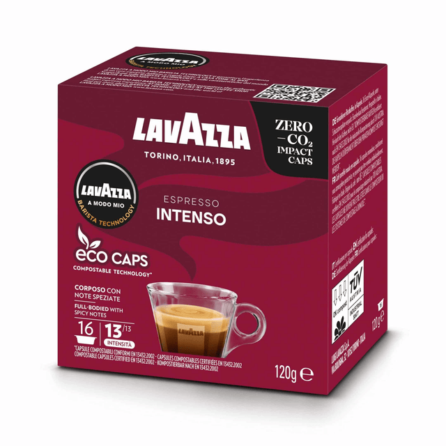 Lavazza A Modo Mio Intenso Compostable Coffee Capsules 16pk - DRINK, ZERO VAT - COFFEE TEA - Beattys of Loughrea