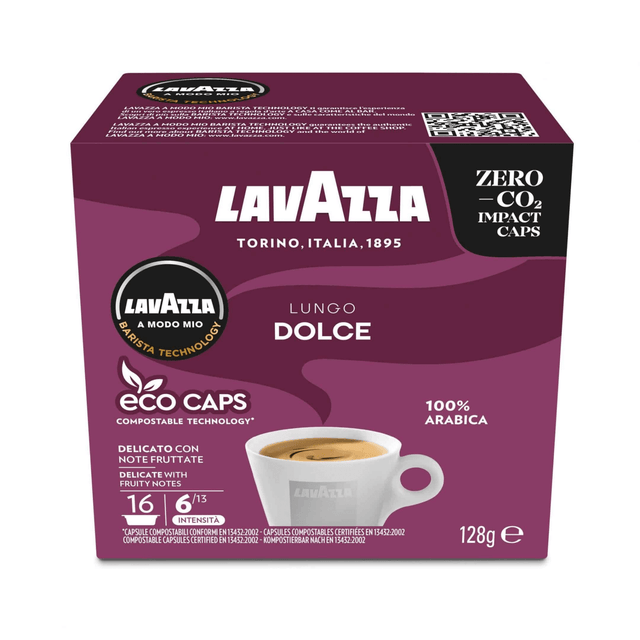 Lavazza A Modo Mio Dolce Compostable Coffee Capsule 16pk - Beattys of Loughrea | www.beattys.ie