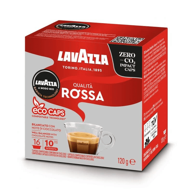 Lavazza A Modo Mio Qualità Rossa Compostable Coffee Capsules 16pk - DRINK, ZERO VAT - COFFEE TEA - Beattys of Loughrea