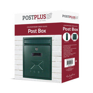 Postplus Contemporary Post Box, Green Gloss