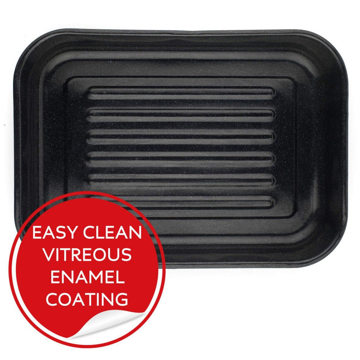 Russell Hobbs Romano Vitreous Enamel Deep Roaster 42 cm Black - GENERAL COOKWARE - Beattys of Loughrea