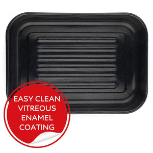 Russell Hobbs Romano Vitreous Enamel Deep Roaster 42 cm Black - GENERAL COOKWARE - Beattys of Loughrea