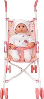 Dolls World Pink Stroller