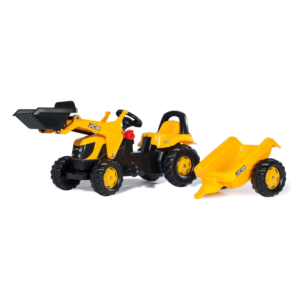 Rolly Kid JCB Pedal Tractor with Trailer & Loader - RIDE ON TRACTORS & ACCESSORIES - Beattys of Loughrea