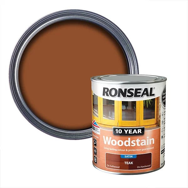 Ronseal 10 Year Woodstain - Teak 2.5L - VARNISHES / WOODCARE - Beattys of Loughrea