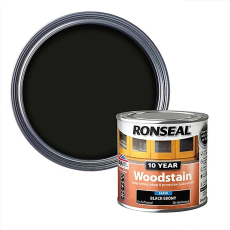 Ronseal 10 Year Woodstain - Ebony 2L - VARNISHES / WOODCARE - Beattys of Loughrea