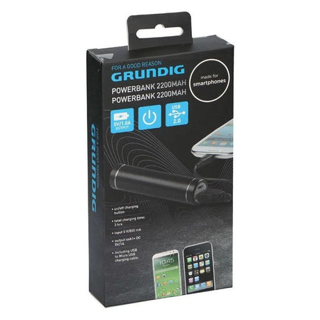 Grundig Power bank 2200mAh Black - USB PC ACCESSORIES - Beattys of Loughrea