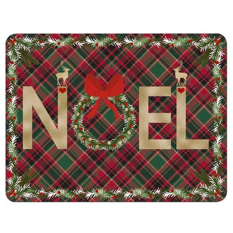 Denby Christmas Tartan Noel Placemats Set of 6 - TABLEMATS/COASTERS - Beattys of Loughrea