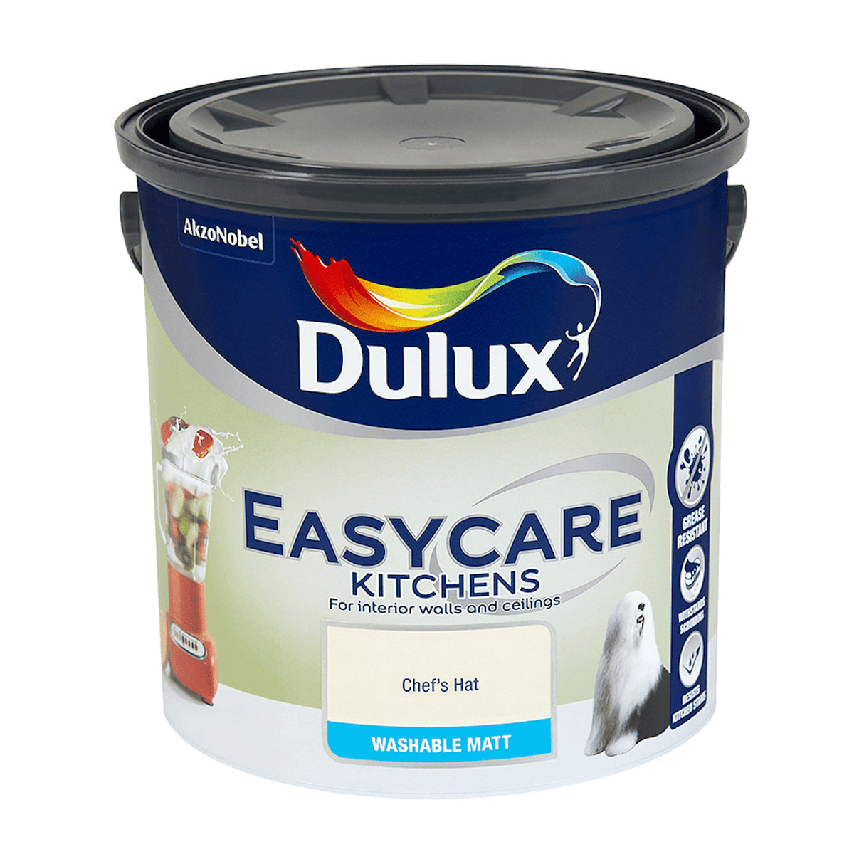 Dulux Easycare Kitchens Paint Chef's Hat 2.5 Litre - READY MIXED - WATER BASED - Beattys of Loughrea