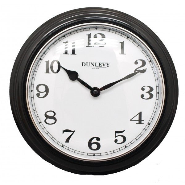 10" Deep Plastic Wall Clock - Black - CLOCKS - Beattys of Loughrea