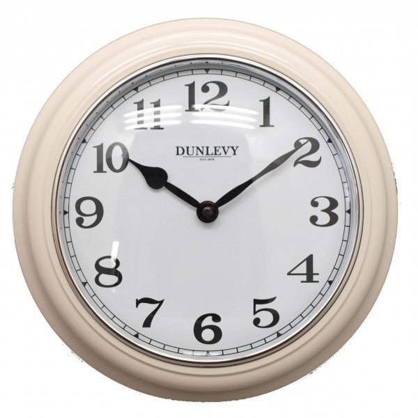 10" Deep Plastic Wall Clock - Cream - CLOCKS - Beattys of Loughrea