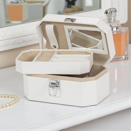 Julia Metallic Sheen Jewellery Box – Light Ivory - JEWELLERY HOLDER - Beattys of Loughrea