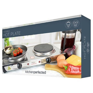 Kitchen Perfected Double Electric Hotplate 2000W - Stainless Steel - ELEC SKILLET/WOK/COOKPAN - Beattys of Loughrea