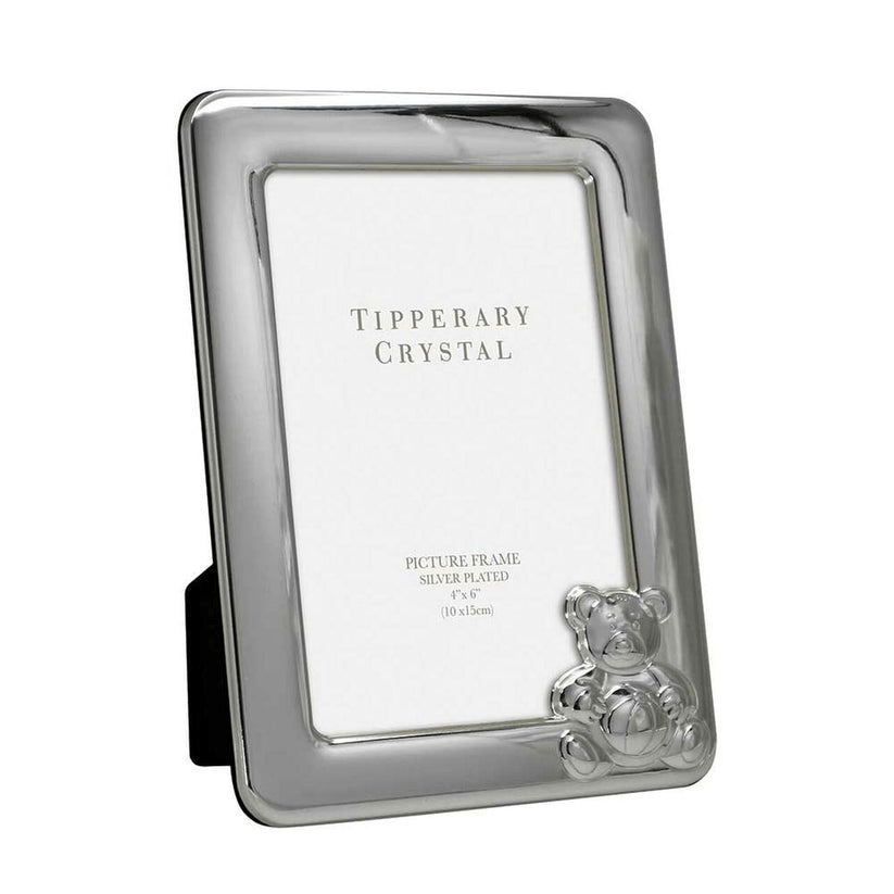 TIPPERARY CRYSTAL Baby Frame with Bear 4" x 6" - PHOTO FRAMES - PLATED, GILT, STONE - Beattys of Loughrea