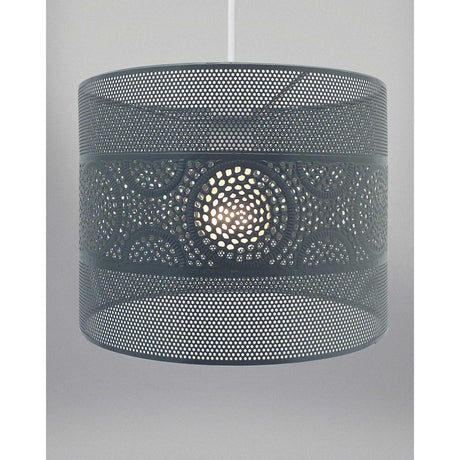 Metal Frame Easy-Fit Ceiling Light Shade 25cm – Grey - SHADES - Beattys of Loughrea