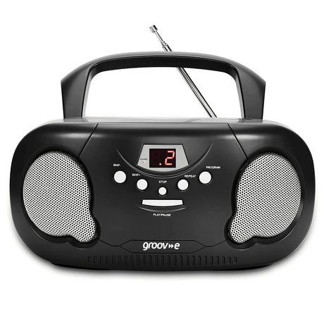 Groov-e GVPS733BK Boombox CD Player with AM/FM Radio - PORTABLE CD/RADIO - Beattys of Loughrea