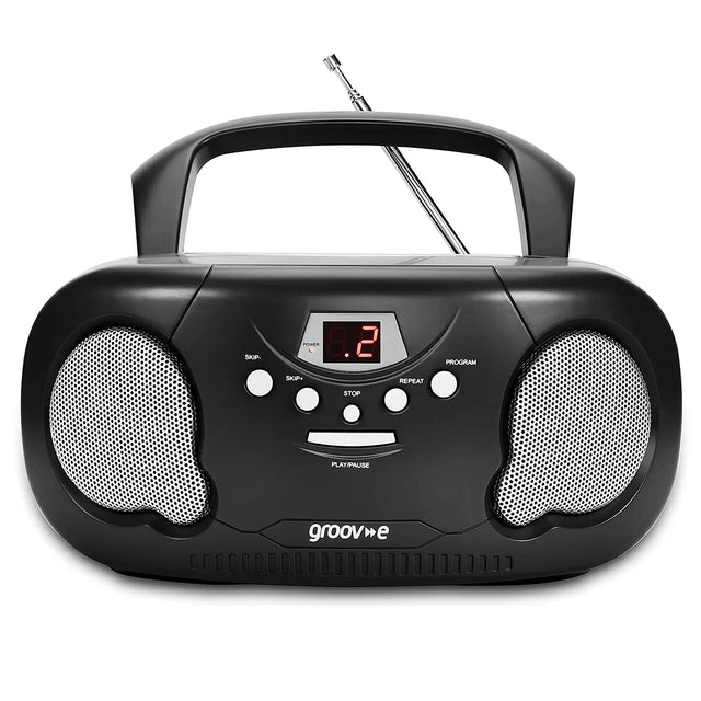 Groov-e GVPS733BK Boombox CD Player with AM/FM Radio - PORTABLE CD/RADIO - Beattys of Loughrea