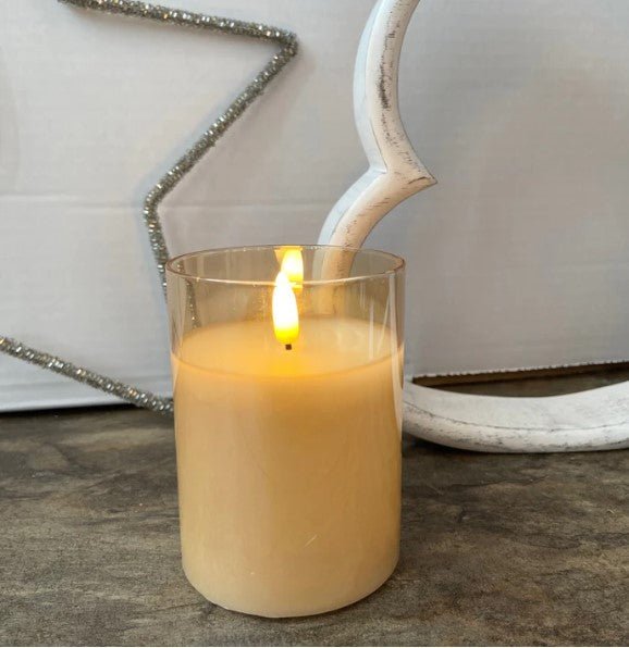 LED Gold Candle 7.5 x10cm - XMAS CANDLES - Beattys of Loughrea