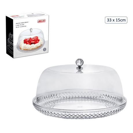 Anilar Acrylic Cake Dome – 33cm - GLASS GIFTWARE - DEC STONES - Beattys of Loughrea