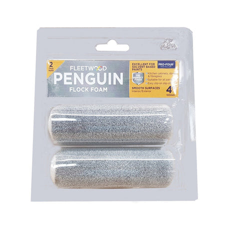 Fleetwood 4" Penguin Flock Roller Sleeve 2 Pack - ROLLERS/SLEEVES - Beattys of Loughrea
