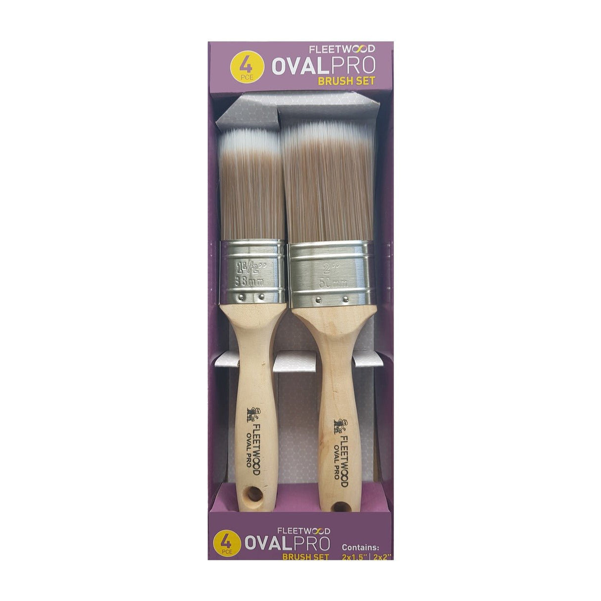 Fleetwood 4 Piece Oval Pro Brush Set - PAINT BRUSHES - Beattys of Loughrea