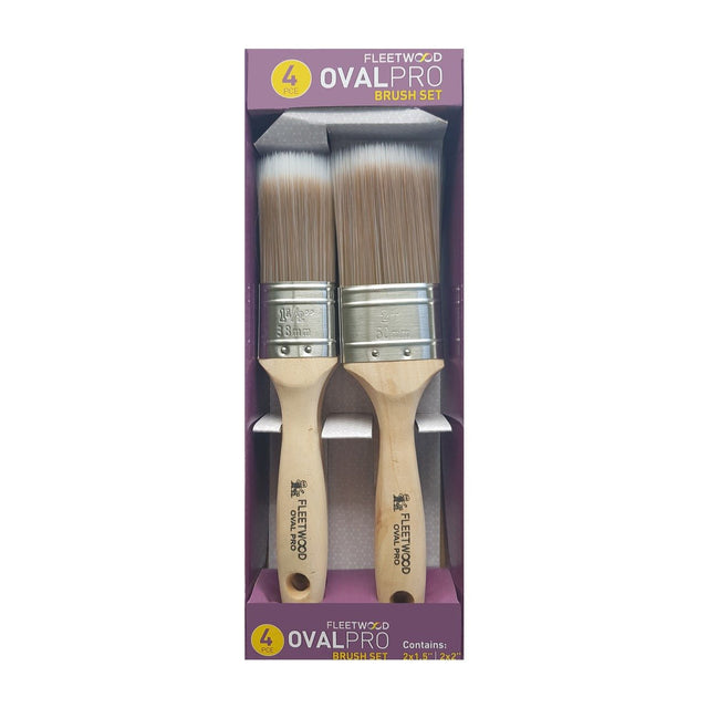 Fleetwood 4 Piece Oval Pro Brush Set - PAINT BRUSHES - Beattys of Loughrea