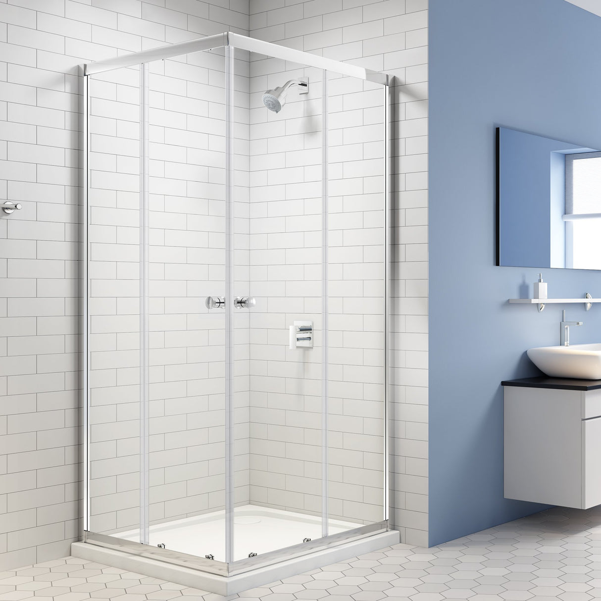 Merlyn EASY Corner Entry Door 900mmx900mm - SHOWER DOORS - Beattys of Loughrea