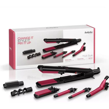 BaByliss Multi Style 2800DU – 8-in-1 Ceramic Hair Styling Set - CURLERS/CRIMPERS/STRAIGHTENERS - Beattys of Loughrea