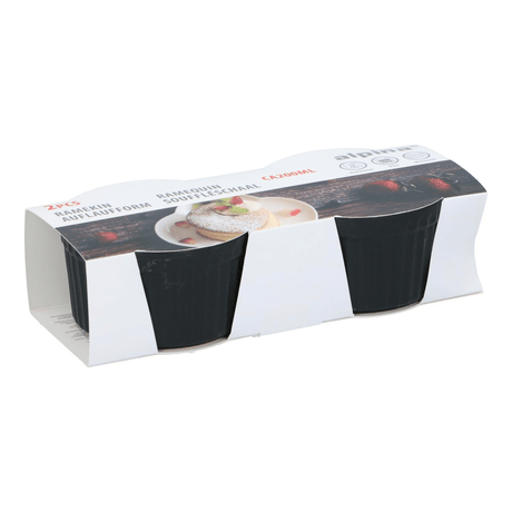 ALPINA Ramekin 160ml Black 9cm Pack Of 2 - GENERAL LOOSE WARE - Beattys of Loughrea