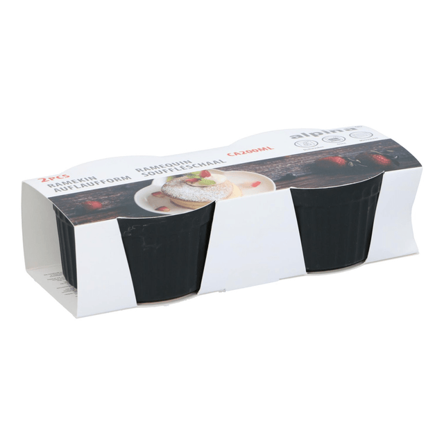 ALPINA Ramekin 160ml Black 9cm Pack Of 2 - GENERAL LOOSE WARE - Beattys of Loughrea