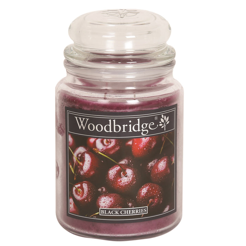 Black Cherries Woodbridge Large Scented Candle Jar - CANDLES - Beattys of Loughrea