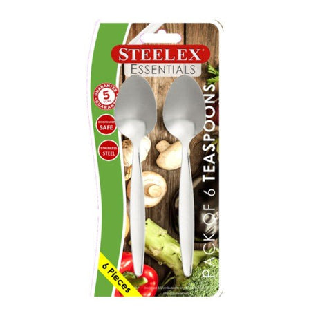 Steelex Essentials 6 Carded Teaspoons - S/S CUTLERY LOOSE - Beattys of Loughrea