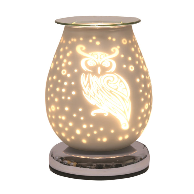 Electric Wax Melter Touch - White Satin Owl - POT POURRI/AROMATHERAPY/OILS/DIFFUSER - Beattys of Loughrea