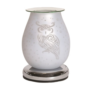 Electric Wax Melter Touch - White Satin Owl - POT POURRI/AROMATHERAPY/OILS/DIFFUSER - Beattys of Loughrea