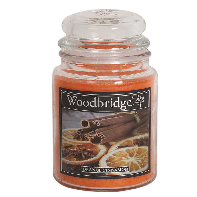Orange Cinnamon Woodbridge Large Scented Candle Jar - CANDLES - Beattys of Loughrea