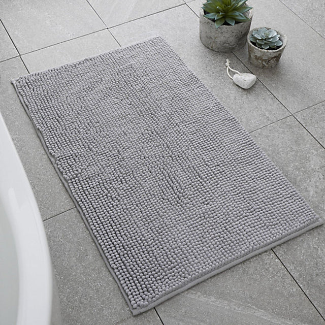 Catherine Lansfield Bathroom Bobble Bath Mat Silver