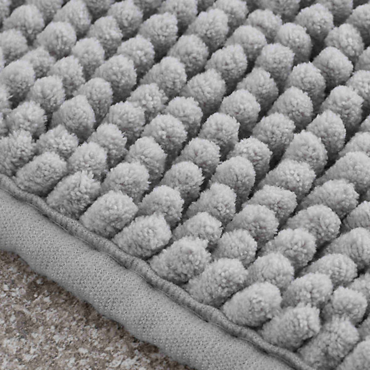 Catherine Lansfield Bathroom Bobble Bath Mat Silver