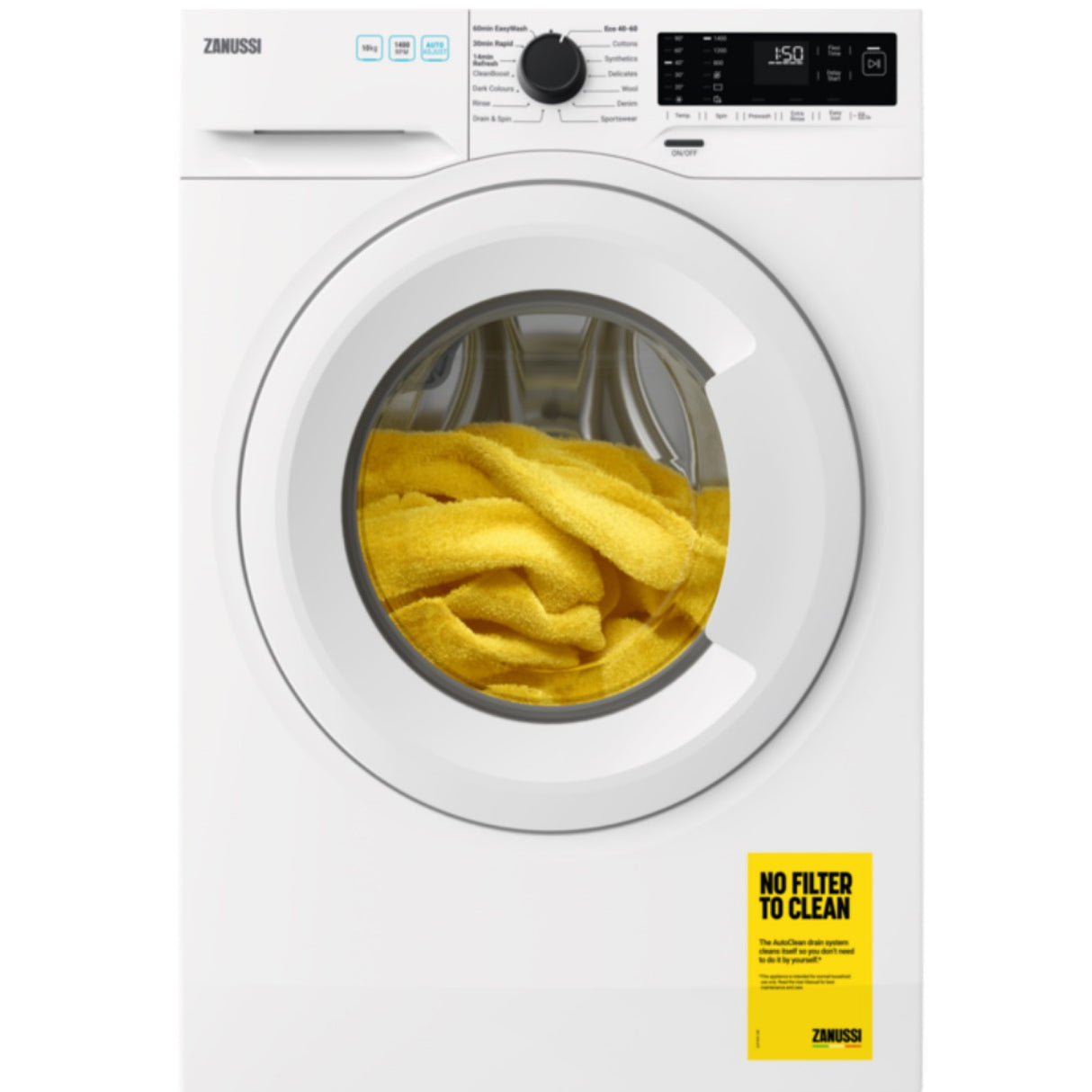 ZANUSSI Washing Machine 10KG 1400SPIN WASHER I ZWF144A2PW - WASHING MACHINE WASHER - Beattys of Loughrea