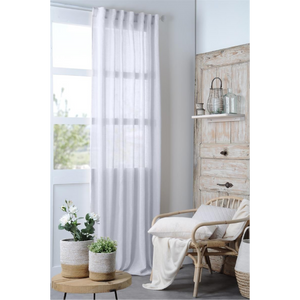 Sheer Curtain Madrid White 140 x 260cm - CURTAINS - READY MADE - Beattys of Loughrea