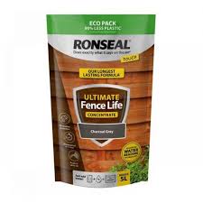 Ronseal Ultimate Fence Life Concentrate Pouch - Charcoal Grey 950ml - VARNISHES / WOODCARE - Beattys of Loughrea